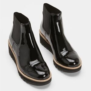 Chelsea Wedge Patent Leather Booties